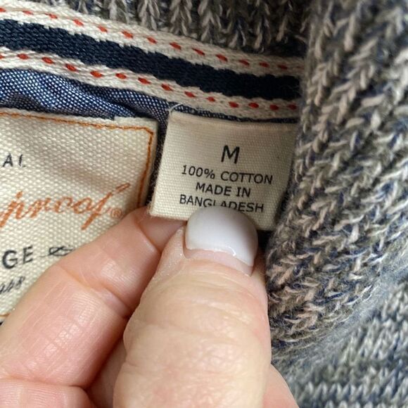 Weatherproof Vintage Gray & Olive Tweed 1/4,Zip Sweater Size Medium - Picture 4 of 6